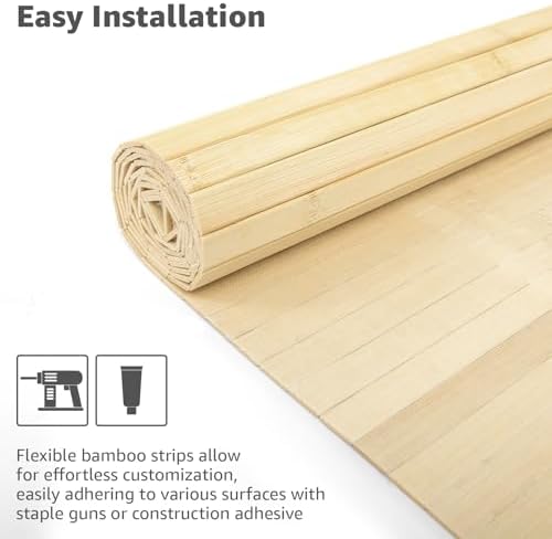 Art3d 48 x 96 in Pole Wrap Natural Bamboo Wall Panel - Image 5