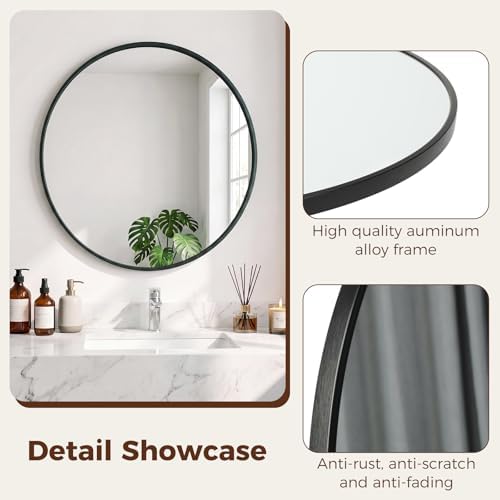 Sweetcrispy 36 Inch Round Wall Mirror, Bathroom Mirrors - Image 4