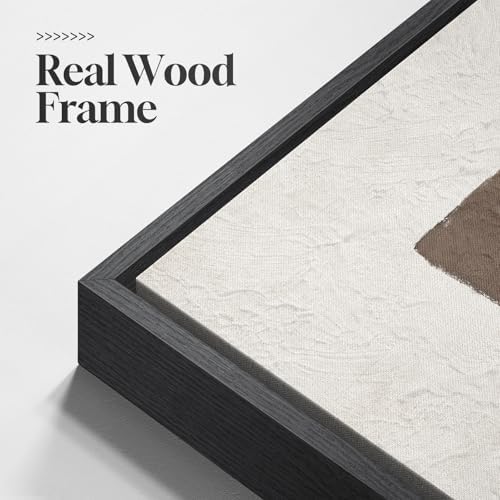 Extra Large Framed Neutral Beige Brown Abstract Wall Art, Vertical 40x60 In - Image 5