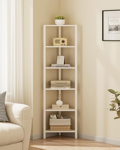 TUTOTAK 6-Tier Corner Bookshelf, Corner Shelf - Image 5