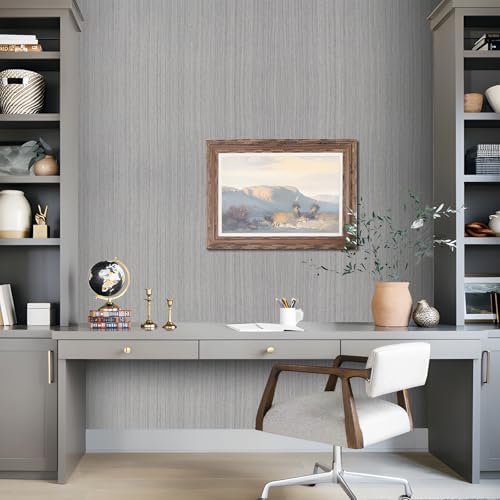 Grasscloth Peel and Stick Wallpaper Gray Textured Contact Paper 16inx393in - Image 2