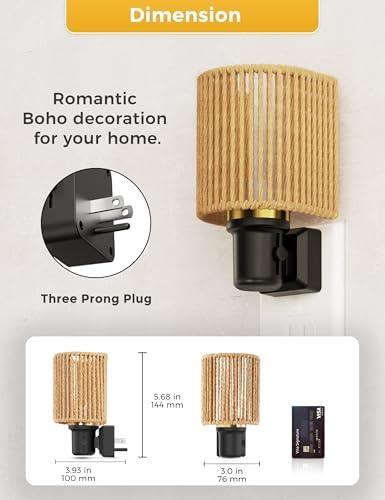 L LOHAS LED Night Lights Plug into Wall, Amber Boho Nightlight Plug in Wall - Image 7