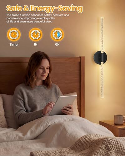 NIORSUN Crystal-Inspired Bubble Battery Operated Wall Sconce Set of 2, 10000mAh - Image 5