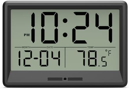 Digital Wall Clock Battery Operated, 8 Inch Small Wall Clock by DigitalClocks