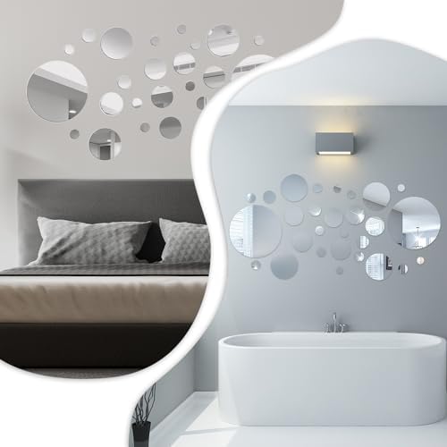 32Pcs Mirror Wall Stickers, Medium Circle Ceiling Mirrors - Image 5
