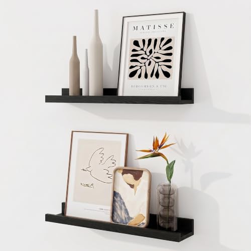 Picture Ledge Shelf, 20 inch Floating Shelves Set of 2 by RICHFOCUS