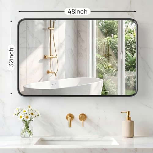 NEWBULIG Bathroom Mirror for Over Sink, 32X48 Inch Wall Vanity Mirror - Image 2