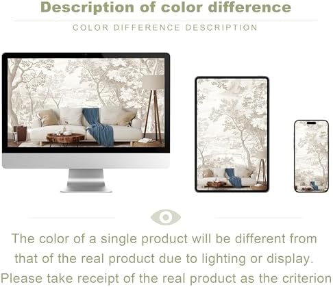 Beige Forest Peel and Stick Wallpaper Landscape Wall Mural - Image 6