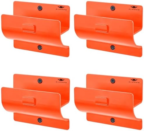 Ladder Holders - Set of 4 Garage Hooks Orange - Heavy Duty Brackets by Alworg