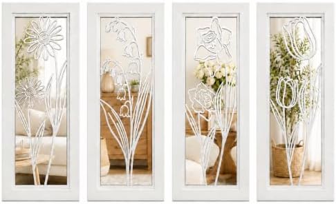 ZEXUIRU 4 Set Rustic Wall Mirrors by ZEXUIRU