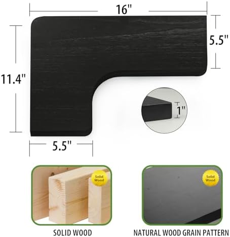 SAUMONIERES Corner Floating Shelves Wall Mount Shelf Solid Wood - Image 3