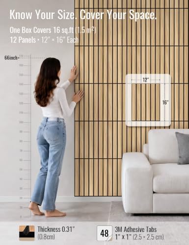 Wood Grain Acoustic Panels, 3D Grooved Sound Absorbing Wall Panels, - Image 2