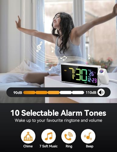 Netzu Projection Clock for Bedroom Ceiling, Alarm Clocks - Image 3