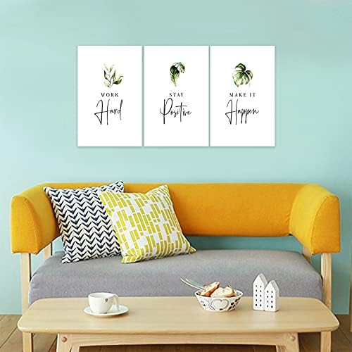 3 Piece Inspirational Wall Art, Quotes Work Stay Make it Canvas Prints - Image 4