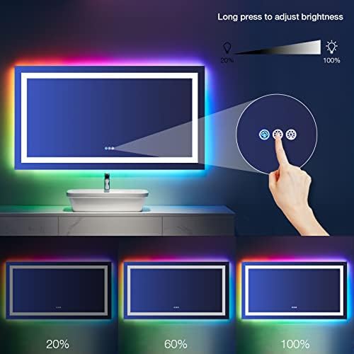LOAAO 55"X30" RGB LED Bathroom Mirror - Image 4