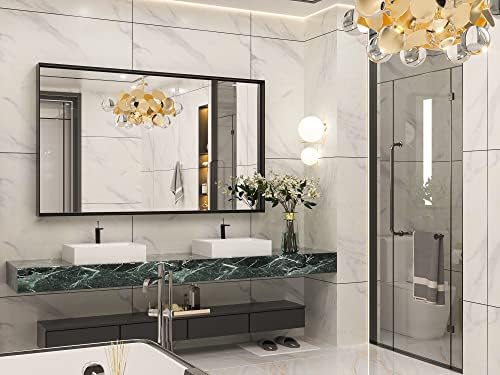 Keonjinn 60x36 Inch Black Bathroom Mirror - Image 2
