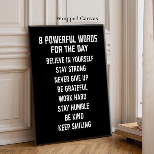 8 Powerful Words For The Day Motivational Canvas Wall Art, Positive Affirmation - Image 6