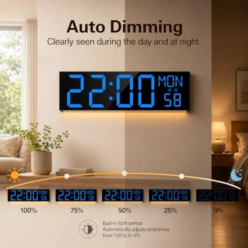 JALL 30" Extra Large Digital Wall Clock, Giant LED Display - Image 5