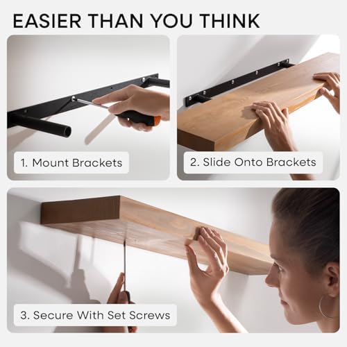 Homeforia 24 Inch Floating Shelves, High-End Solid Pine Wood - Image 5