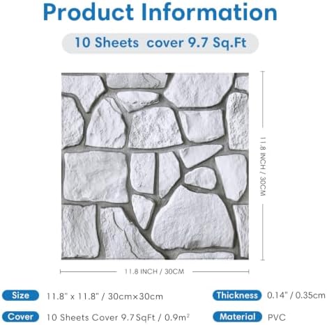 COMSTICKC 3D Faux Stone Wall Panels Peel and Stick - Image 5