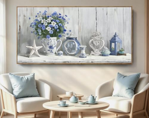 Nicetop Oversized Framed Floral Canvas Print Wall Art - Image 2