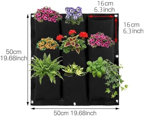 WFIST Vertical Hanging Planter Bag, Breathable Felt Wall Garden Planter - Image 2