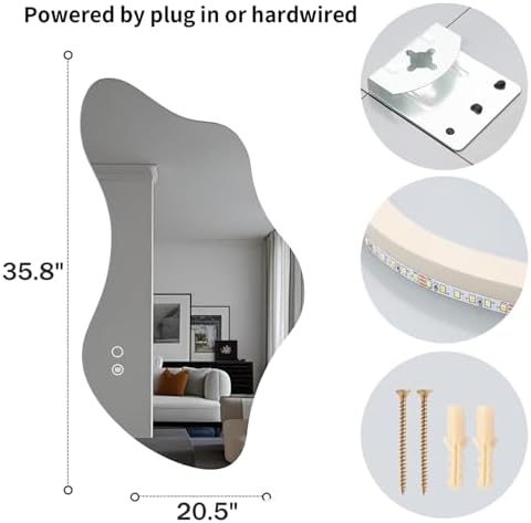 35.8in Asymmetrical Bathroom Mirror - Image 6