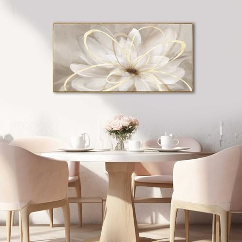Framed Abstract Wall Art Gold Pictures Wall Decor Line Painting on Canvas 20"x - Image 4