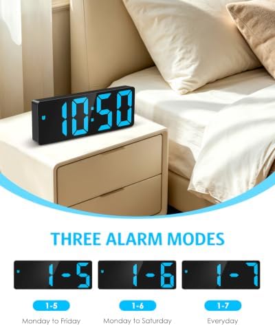 AMIR Digital Alarm Clock, 6.3" Large LED Display Bedside Clock - Image 6