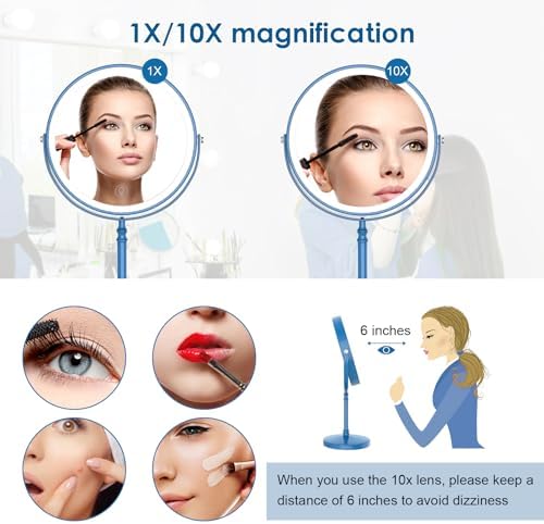 DEIOVWXS Makeup Mirror, Rechargeable Vanity Mirror - Image 4