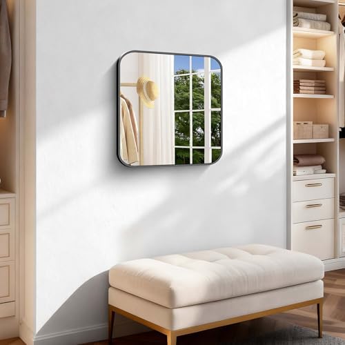Black Bathroom Mirror, 18 x 18 inch Square Mirrors - Image 5
