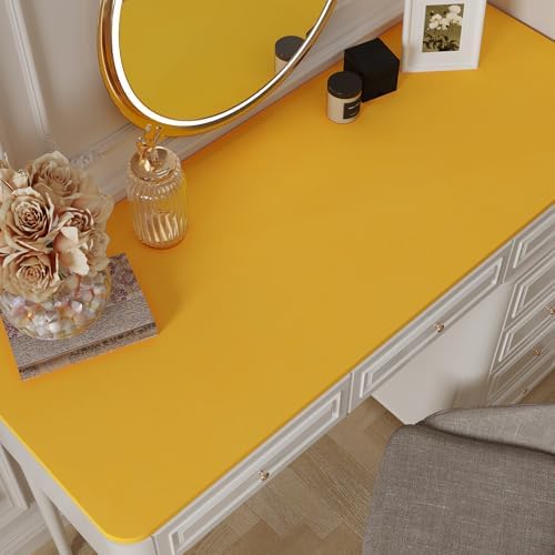 VaryPaper 15.7"x78.7" Mustard Yellow Velvet Fabric Self Adhesive Flocking - Image 3