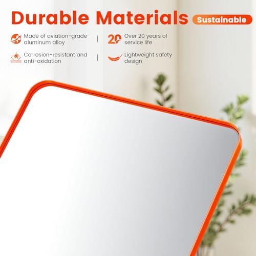 24"x 28" Orange Bathroom Mirror - Image 2