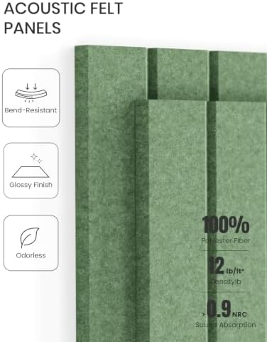 Fluxynara 48" x 36" Large Felt Bulletin Board，Botanical Green - Image 5