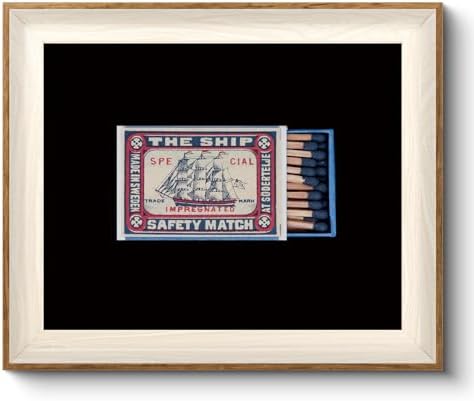 VIYYIEA Framed Vintage Matchbox Summer Sailboat Canvas Wall Art, 12×10 Inch by VIYYIEAART