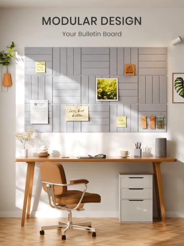 Bumusty 36" x 24" Large Cork Board Alternative, Soft Gray - Image 6