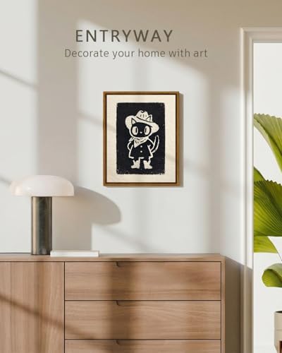 VIYYIEA Halloween Black Cat Wall Art Animal Painting 8x10 Inch - Image 3