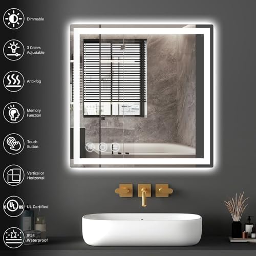 Memobarco 24" x 24" LED Bathroom Mirror - Image 3