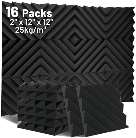 Focusound 16 Pack Sound Proof Foam Panels by Focusound