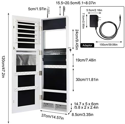 Becko US LED Jewelry Cabinet - Image 2