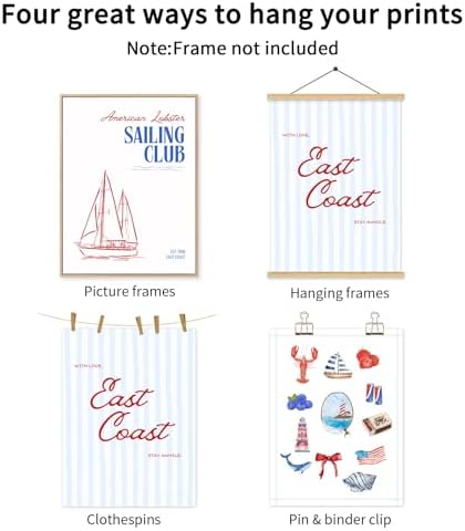 Baccone Coastal Wall Art Preppy Aesthetic Wall Decor Trendy East Coast Wall Art - Image 7
