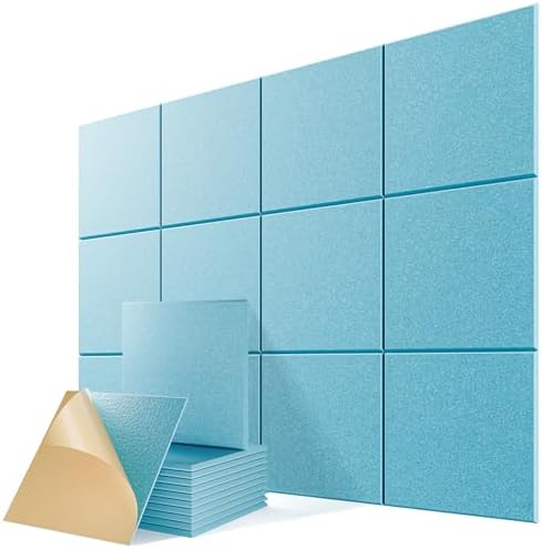 12 Pack Self-Adhesive Acoustic Panels, Soundproof Wall Panels by Lebenforce