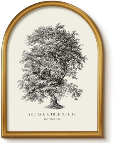 VIYYIEA Vintage Christian Wall Art, Sketch Oak Tree Framed Pictures by VIYYIEAART