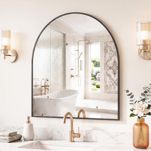 Sweetcrispy 31"x32" Arched Bathroom Mirror, Bathroom Mirrors by Sweetcrispy