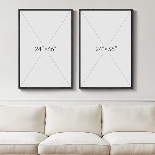 Framed Black and White Abstract Wall Art - Image 3