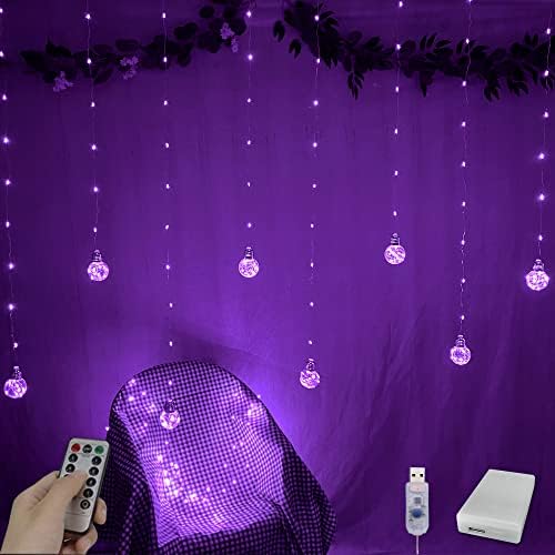 YOLIHT Wishing Ball Curtain String Lights 9.8 x 3.3 ft, USB/Battery Powered by Yolight