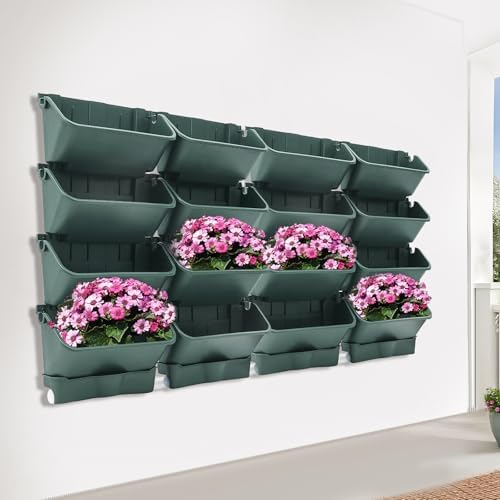 Wall Mounted Vertical Planter 20 Pots, Self Watering Wall Planter by Unknown