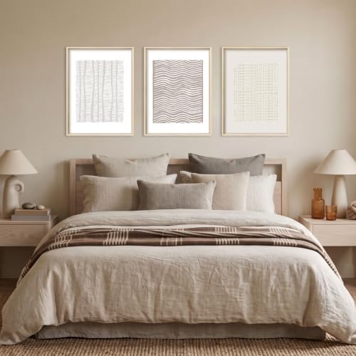 Aryroi Beige White Abstract Neutral Framed Canvas Wall Art Set- 12"x16"x3 - Image 5