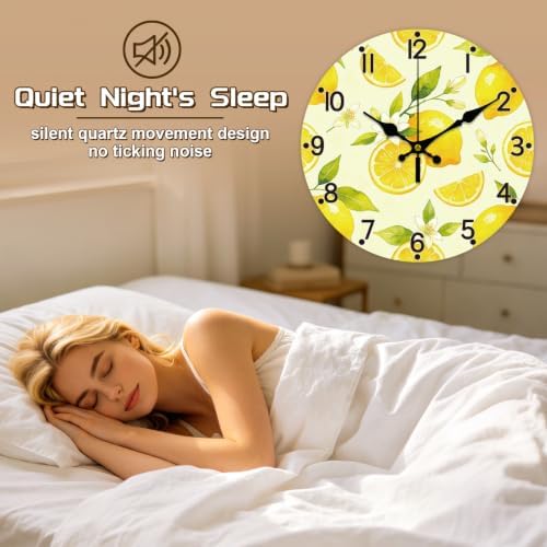 Lemon Wall Clock Silent Non-Ticking 12" - Image 4