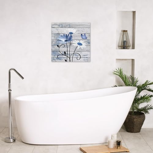 HVEST Farmhouse Blue Floral Wall Art - Image 2
